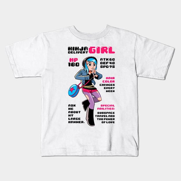 Ninja Delivery Girl Kids T-Shirt by wloem